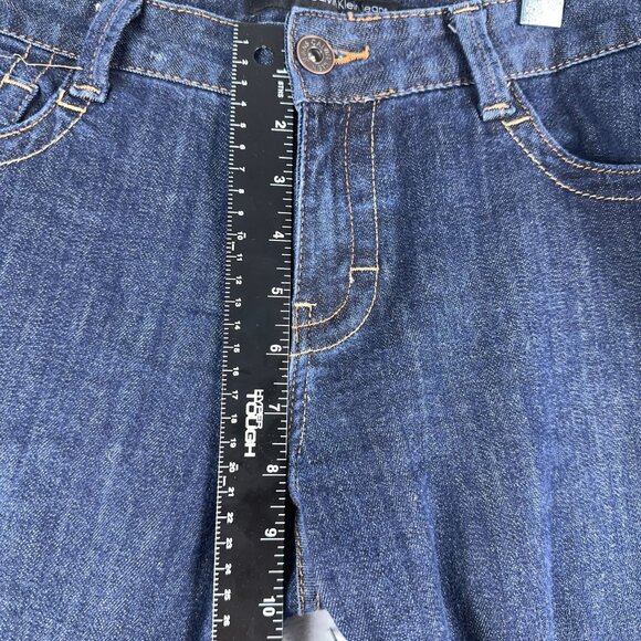 Calvin Klein Flare Boot Cut Jeans Embroidered Back Pockets Womens Blue Size 29/8 - Picture 7 of 11